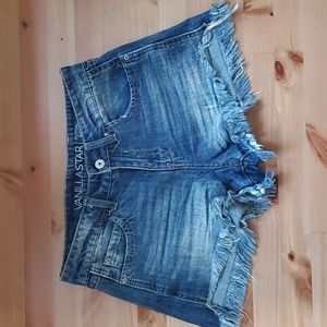 Festival Denim Jean Shorts Freyed Hem 100% Cotton